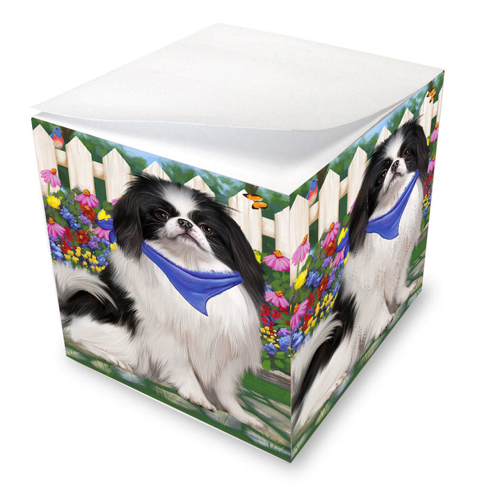 Spring Floral Japanese Chin Dog Note Cube NOC-DOTD-A57583