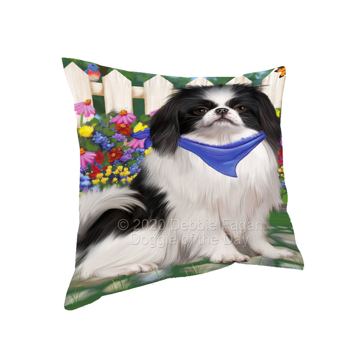 Spring Floral Japanese Chin Dog Pillow with Top Quality High-Resolution Images - Ultra Soft Pet Pillows for Sleeping - Reversible & Comfort - Ideal Gift for Dog Lover - Cushion for Sofa Couch Bed - 100% Polyester, PILA93184