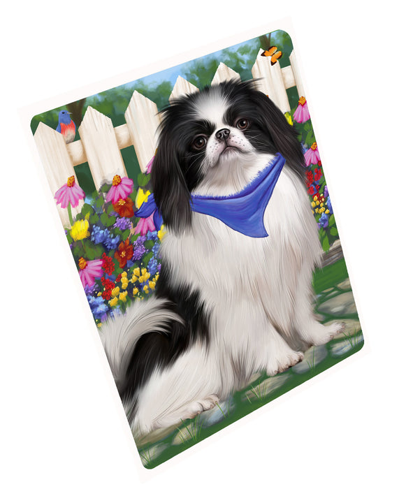 Spring Floral Japanese Chin Dog Cutting Board - For Kitchen - Scratch & Stain Resistant - Designed To Stay In Place - Easy To Clean By Hand - Perfect for Chopping Meats, Vegetables, CA83526