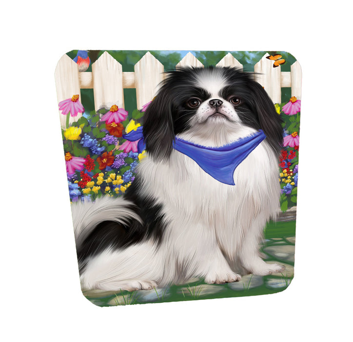Spring Floral Japanese Chin Dog Coasters Set of 4 CSTA58542