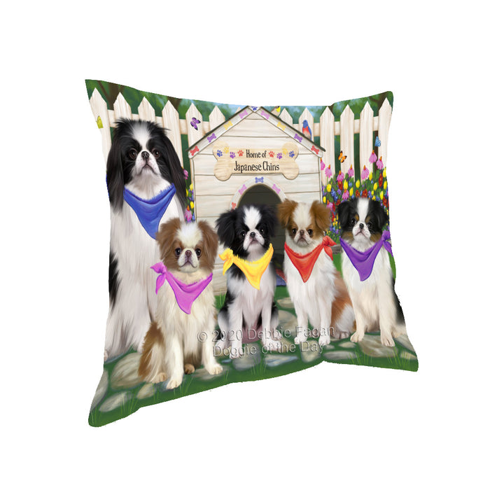 Spring Dog House Japanese Chin Dogs Pillow with Top Quality High-Resolution Images - Ultra Soft Pet Pillows for Sleeping - Reversible & Comfort - Ideal Gift for Dog Lover - Cushion for Sofa Couch Bed - 100% Polyester