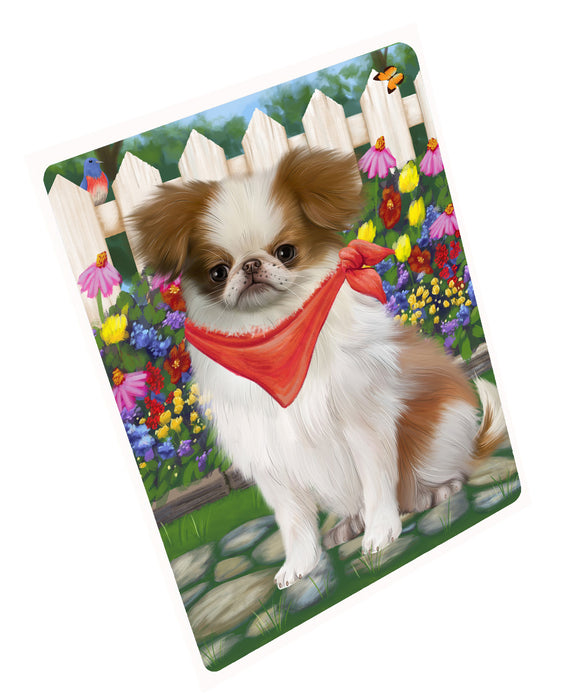 Spring Floral Japanese Chin Dog Cutting Board - For Kitchen - Scratch & Stain Resistant - Designed To Stay In Place - Easy To Clean By Hand - Perfect for Chopping Meats, Vegetables, CA83532