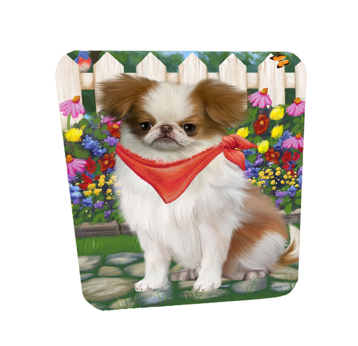 Spring Floral Japanese Chin Dog Coasters Set of 4 CSTA58545