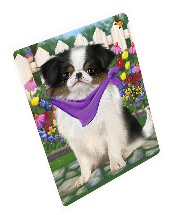 Spring Floral Japanese Chin Dog Cutting Board - For Kitchen - Scratch & Stain Resistant - Designed To Stay In Place - Easy To Clean By Hand - Perfect for Chopping Meats, Vegetables, CA83528