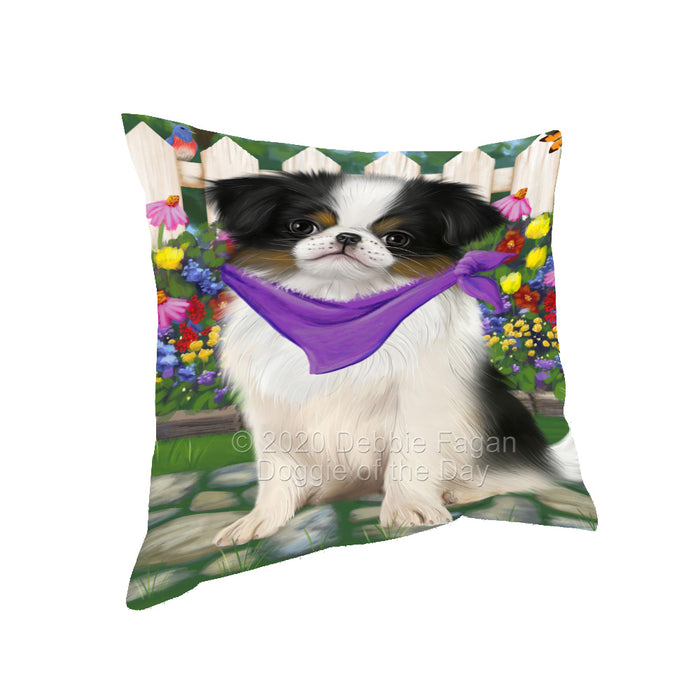 Spring Floral Japanese Chin Dog Pillow with Top Quality High-Resolution Images - Ultra Soft Pet Pillows for Sleeping - Reversible & Comfort - Ideal Gift for Dog Lover - Cushion for Sofa Couch Bed - 100% Polyester, PILA93187