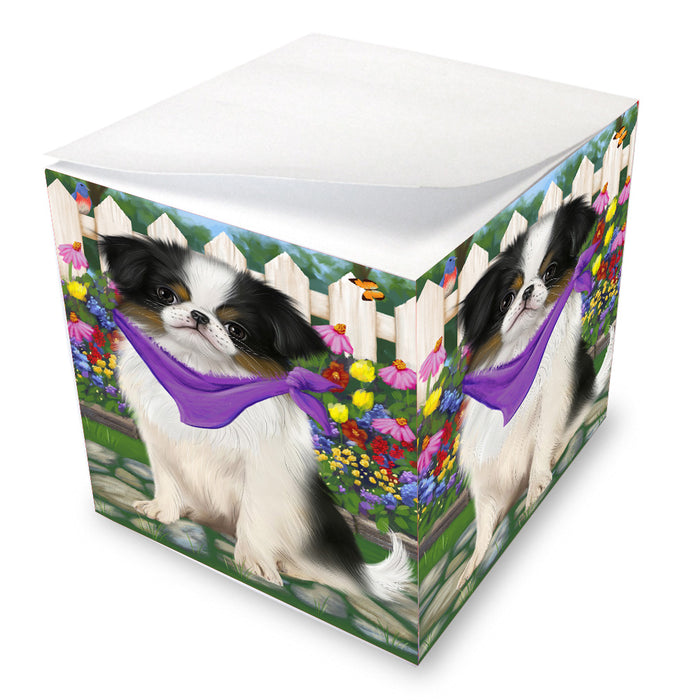Spring Floral Japanese Chin Dog Note Cube NOC-DOTD-A57584