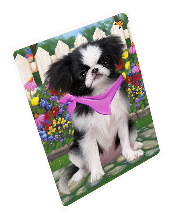 Spring Floral Japanese Chin Dog Cutting Board - For Kitchen - Scratch & Stain Resistant - Designed To Stay In Place - Easy To Clean By Hand - Perfect for Chopping Meats, Vegetables, CA83530