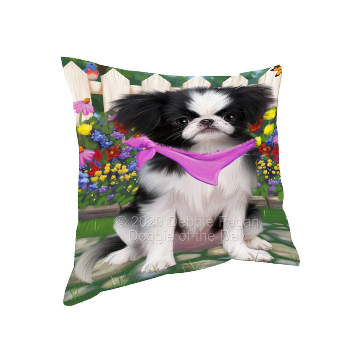 Spring Floral Japanese Chin Dog Pillow with Top Quality High-Resolution Images - Ultra Soft Pet Pillows for Sleeping - Reversible & Comfort - Ideal Gift for Dog Lover - Cushion for Sofa Couch Bed - 100% Polyester, PILA93190