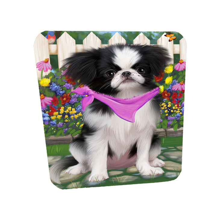 Spring Floral Japanese Chin Dog Coasters Set of 4 CSTA58544