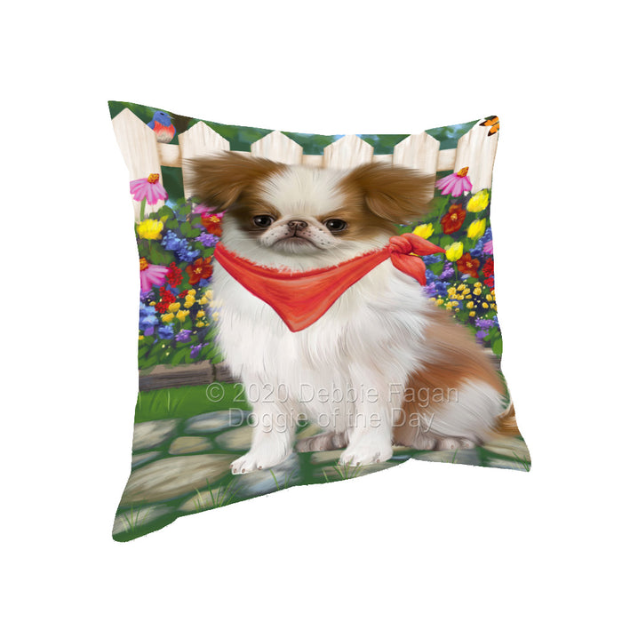 Spring Floral Japanese Chin Dog Pillow with Top Quality High-Resolution Images - Ultra Soft Pet Pillows for Sleeping - Reversible & Comfort - Ideal Gift for Dog Lover - Cushion for Sofa Couch Bed - 100% Polyester, PILA93193