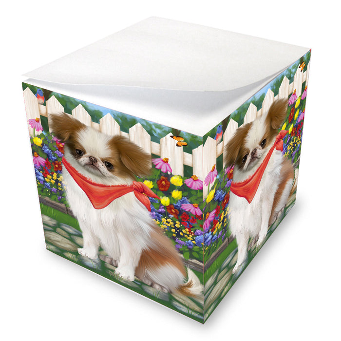 Spring Floral Japanese Chin Dog Note Cube NOC-DOTD-A57586