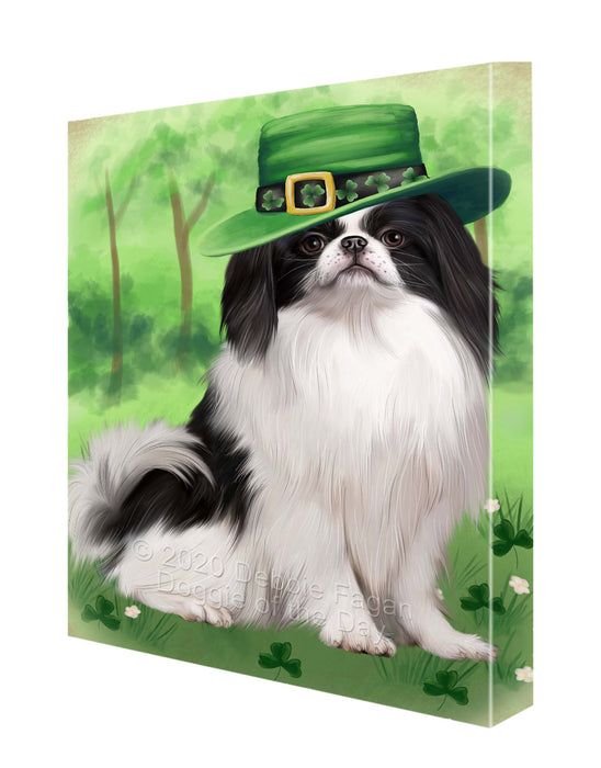 St. Patrick's Day Japanese Chin Dog Canvas Wall Art - Premium Quality Ready to Hang Room Decor Wall Art Canvas - Unique Animal Printed Digital Painting for Decoration CVS731
