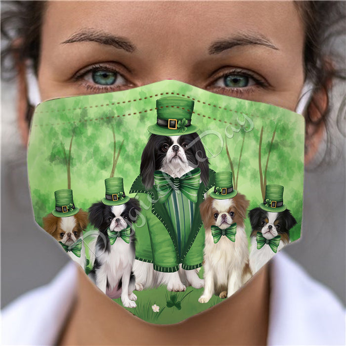St. Patricks Day Irish Japanese Chin Dogs Face Mask FM50162