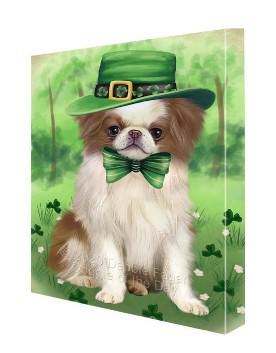 St. Patrick's Day Japanese Chin Dog Canvas Wall Art - Premium Quality Ready to Hang Room Decor Wall Art Canvas - Unique Animal Printed Digital Painting for Decoration CVS734