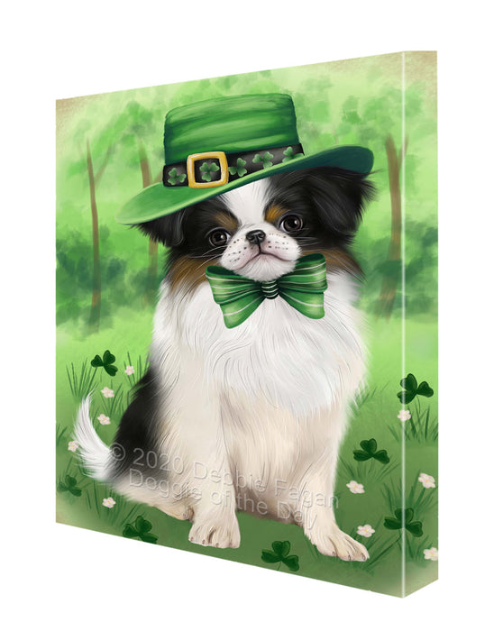 St. Patrick's Day Japanese Chin Dog Canvas Wall Art - Premium Quality Ready to Hang Room Decor Wall Art Canvas - Unique Animal Printed Digital Painting for Decoration CVS732