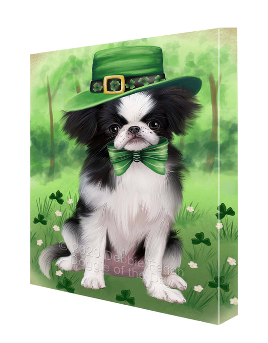St. Patrick's Day Japanese Chin Dog Canvas Wall Art - Premium Quality Ready to Hang Room Decor Wall Art Canvas - Unique Animal Printed Digital Painting for Decoration CVS733