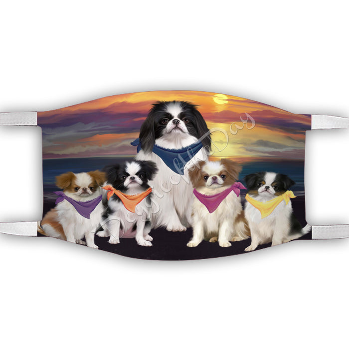 Family Sunset Japanese Chin Dogs Face Mask FM49213
