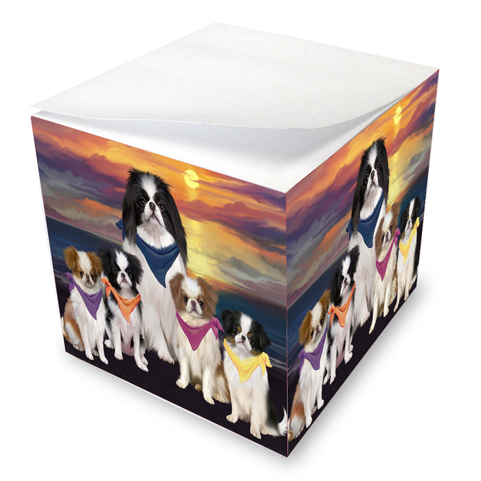 Family Sunset Portrait Japanese Chin Dogs Note Cube NOC-DOTD-A57514