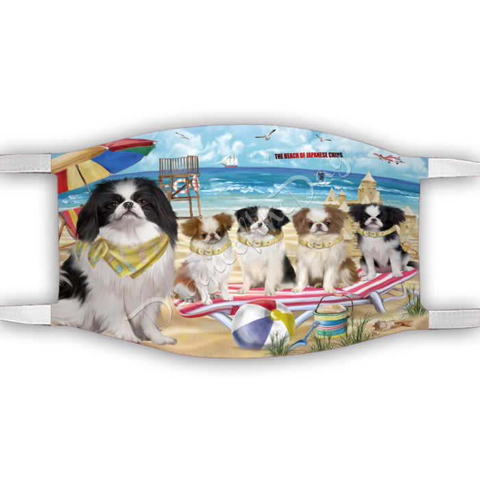 Pet Friendly Beach Japanese Chin Dogs Face Mask FM49112