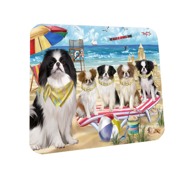 Pet Friendly Beach Japanese Chin Dogs Coasters Set of 4 CSTA58101