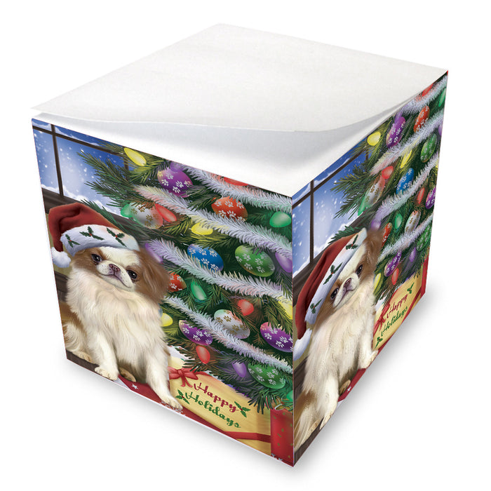 Christmas Tree and Presents Japanese Chin Dog Note Cube NOC-DOTD-A57361