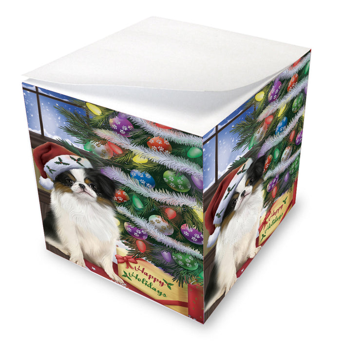 Christmas Tree and Presents Japanese Chin Dog Note Cube NOC-DOTD-A57362