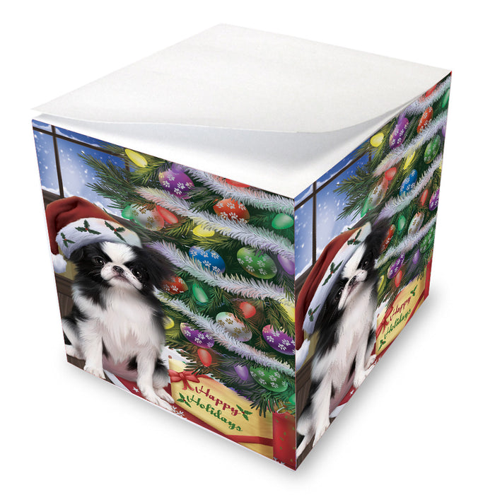 Christmas Tree and Presents Japanese Chin Dog Note Cube NOC-DOTD-A57363