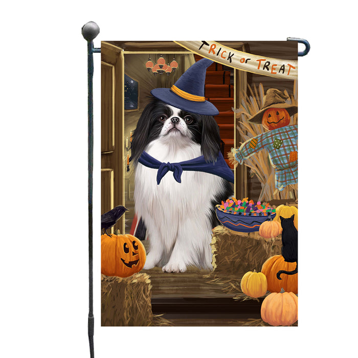 Enter at Your Own Risk Halloween Trick or Treat Japanese Chin Dogs Garden Flags Outdoor Decor for Homes and Gardens Double Sided Garden Yard Spring Decorative Vertical Home Flags Garden Porch Lawn Flag for Decorations GFLG67908