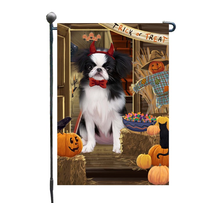 Enter at Your Own Risk Halloween Trick or Treat Japanese Chin Dogs Garden Flags Outdoor Decor for Homes and Gardens Double Sided Garden Yard Spring Decorative Vertical Home Flags Garden Porch Lawn Flag for Decorations GFLG67909