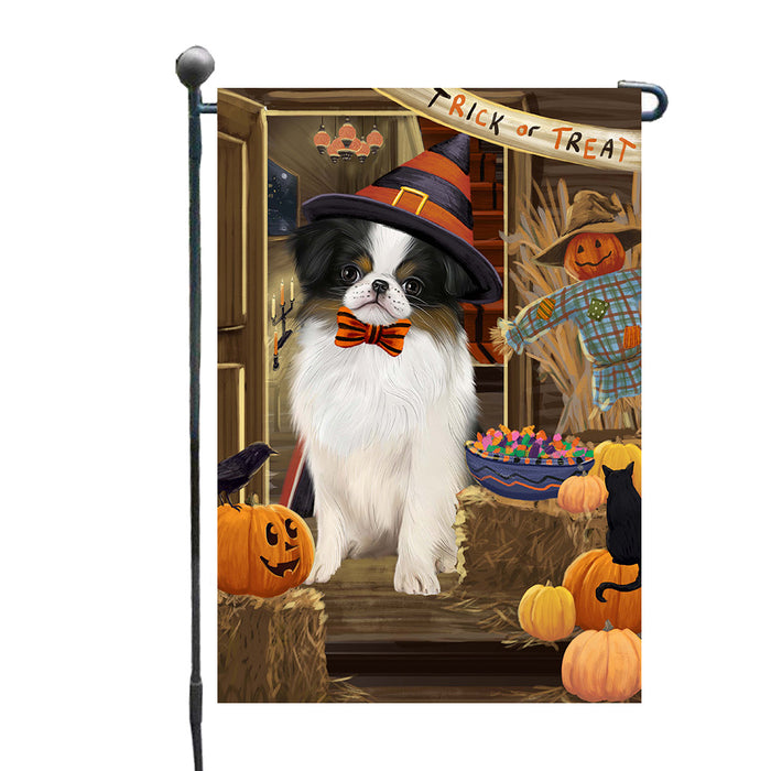 Enter at Your Own Risk Halloween Trick or Treat Japanese Chin Dogs Garden Flags Outdoor Decor for Homes and Gardens Double Sided Garden Yard Spring Decorative Vertical Home Flags Garden Porch Lawn Flag for Decorations GFLG67910