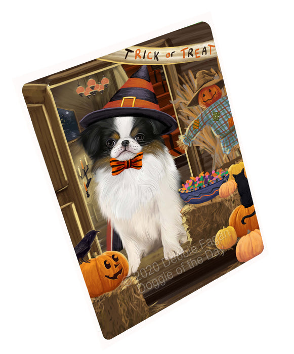Enter at Your Own Risk Halloween Trick or Treat Japanese Chin Dogs Cutting Board - For Kitchen - Scratch & Stain Resistant - Designed To Stay In Place - Easy To Clean By Hand - Perfect for Chopping Meats, Vegetables, CA82790
