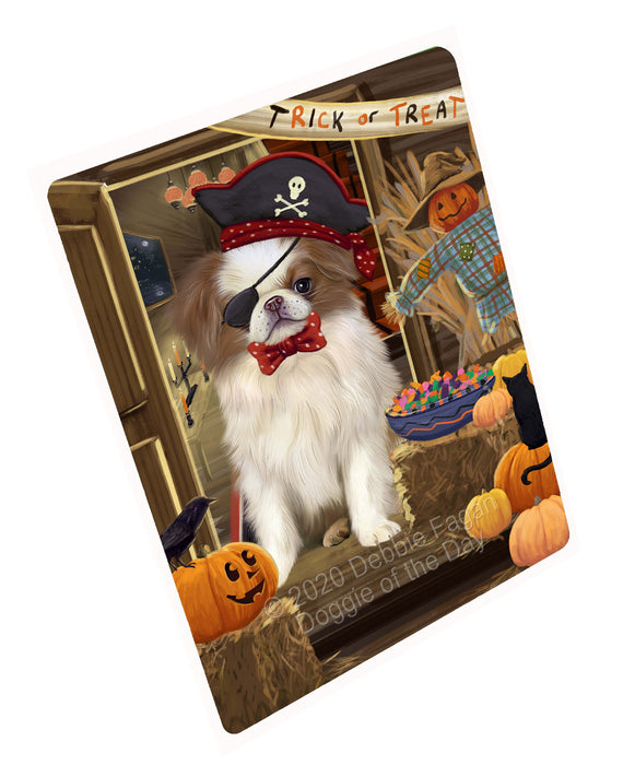 Enter at Your Own Risk Halloween Trick or Treat Japanese Chin Dogs Cutting Board - For Kitchen - Scratch & Stain Resistant - Designed To Stay In Place - Easy To Clean By Hand - Perfect for Chopping Meats, Vegetables, CA82792