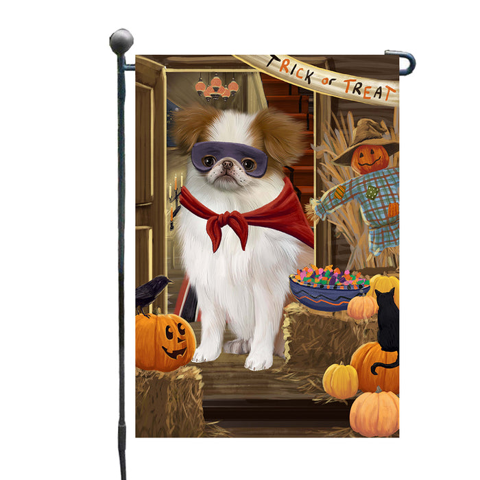 Enter at Your Own Risk Halloween Trick or Treat Japanese Chin Dogs Garden Flags Outdoor Decor for Homes and Gardens Double Sided Garden Yard Spring Decorative Vertical Home Flags Garden Porch Lawn Flag for Decorations GFLG67912