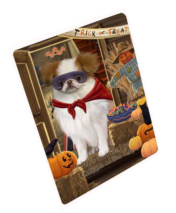 Enter at Your Own Risk Halloween Trick or Treat Japanese Chin Dogs Cutting Board - For Kitchen - Scratch & Stain Resistant - Designed To Stay In Place - Easy To Clean By Hand - Perfect for Chopping Meats, Vegetables, CA82794