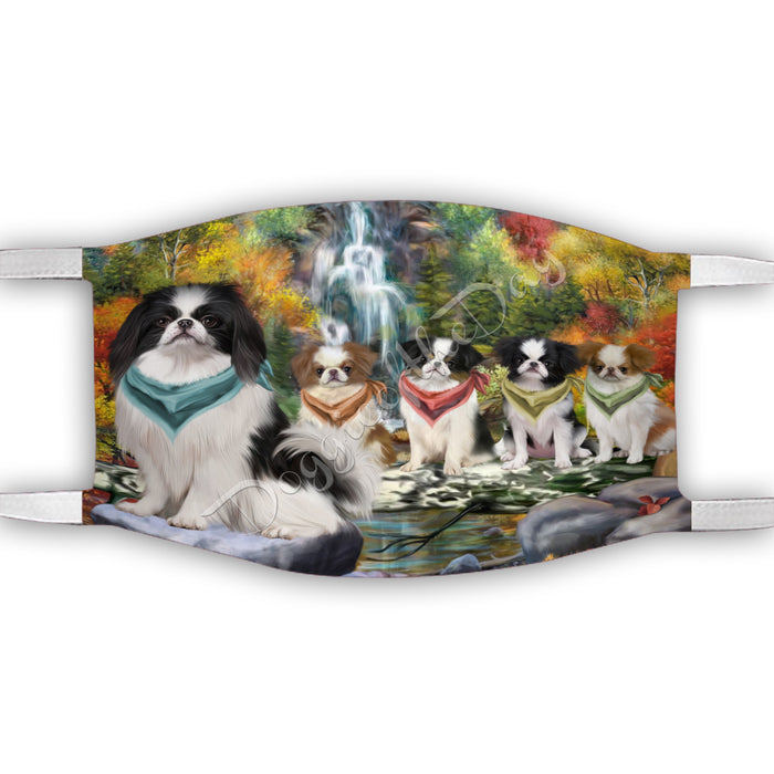 Scenic Waterfall Japanese Chin Dogs Face Mask FM49311