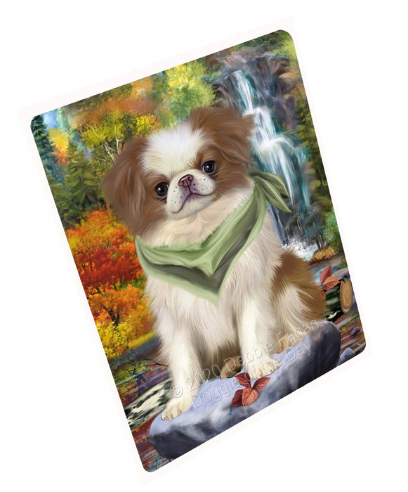 Scenic Waterfall Japanese Chin Dog Refrigerator/Dishwasher Magnet - Kitchen Decor Magnet - Pets Portrait Unique Magnet - Ultra-Sticky Premium Quality Magnet RMAG112543