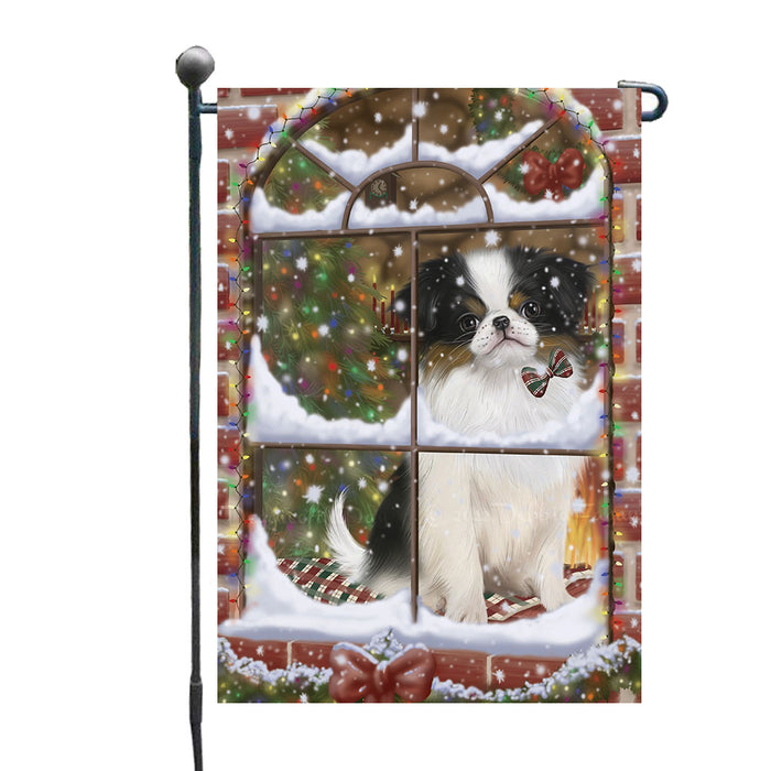Please come Home for Christmas Japanese Chin Dog Garden Flags Outdoor Decor for Homes and Gardens Double Sided Garden Yard Spring Decorative Vertical Home Flags Garden Porch Lawn Flag for Decorations GFLG68847