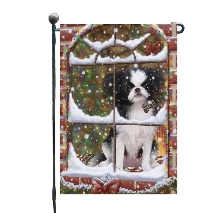 Please come Home for Christmas Japanese Chin Dog Garden Flags Outdoor Decor for Homes and Gardens Double Sided Garden Yard Spring Decorative Vertical Home Flags Garden Porch Lawn Flag for Decorations GFLG68848