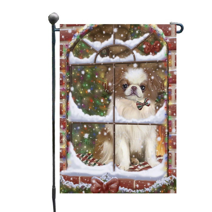 Please come Home for Christmas Japanese Chin Dog Garden Flags Outdoor Decor for Homes and Gardens Double Sided Garden Yard Spring Decorative Vertical Home Flags Garden Porch Lawn Flag for Decorations GFLG68849