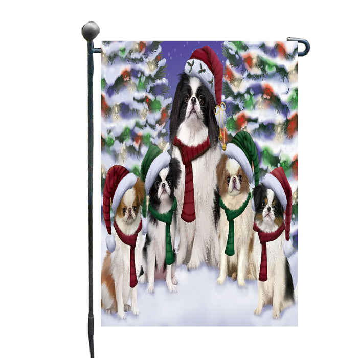 Christmas Happy Holidays Japanese Chin Dogs Family Portrait Garden Flags Outdoor Decor for Homes and Gardens Double Sided Garden Yard Spring Decorative Vertical Home Flags Garden Porch Lawn Flag for Decorations