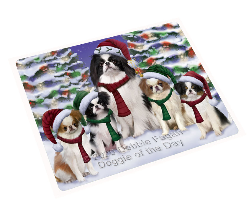 Christmas Happy Holidays Japanese Chin Dogs Family Portrait Refrigerator/Dishwasher Magnet - Kitchen Decor Magnet - Pets Portrait Unique Magnet - Ultra-Sticky Premium Quality Magnet