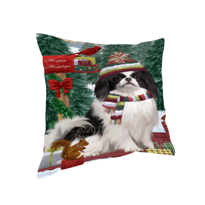 Christmas Woodland Sled Japanese Chin Dog Pillow with Top Quality High-Resolution Images - Ultra Soft Pet Pillows for Sleeping - Reversible & Comfort - Ideal Gift for Dog Lover - Cushion for Sofa Couch Bed - 100% Polyester, PILA93622