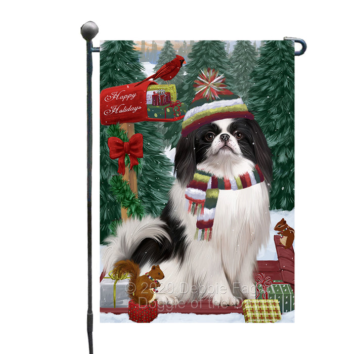 Christmas Woodland Sled Japanese Chin Dog Garden Flags Outdoor Decor for Homes and Gardens Double Sided Garden Yard Spring Decorative Vertical Home Flags Garden Porch Lawn Flag for Decorations GFLG68424
