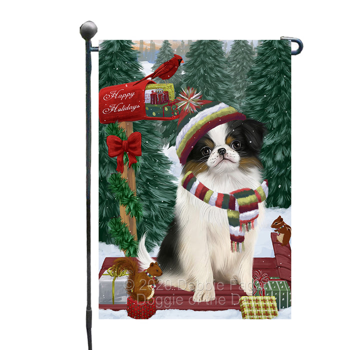 Christmas Woodland Sled Japanese Chin Dog Garden Flags Outdoor Decor for Homes and Gardens Double Sided Garden Yard Spring Decorative Vertical Home Flags Garden Porch Lawn Flag for Decorations GFLG68425