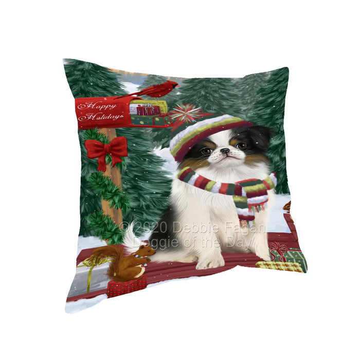 Christmas Woodland Sled Japanese Chin Dog Pillow with Top Quality High-Resolution Images - Ultra Soft Pet Pillows for Sleeping - Reversible & Comfort - Ideal Gift for Dog Lover - Cushion for Sofa Couch Bed - 100% Polyester, PILA93625