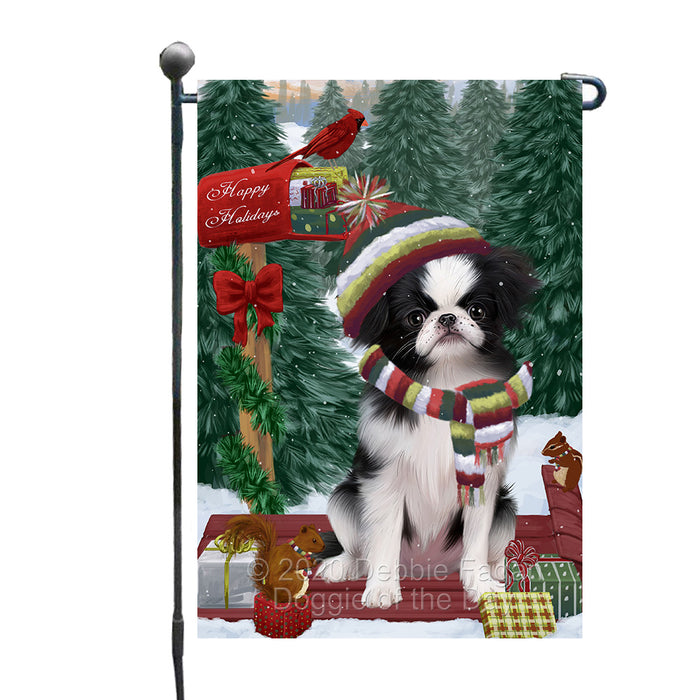Christmas Woodland Sled Japanese Chin Dog Garden Flags Outdoor Decor for Homes and Gardens Double Sided Garden Yard Spring Decorative Vertical Home Flags Garden Porch Lawn Flag for Decorations GFLG68426