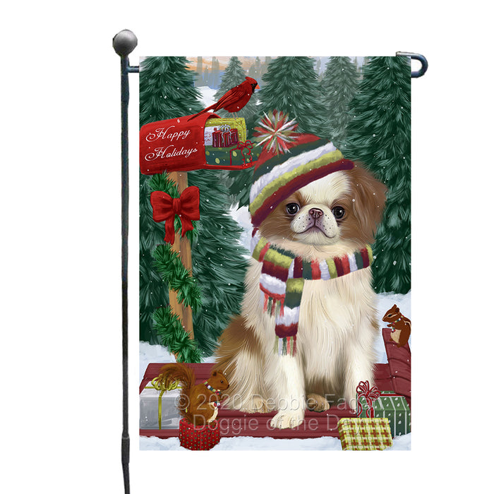 Christmas Woodland Sled Japanese Chin Dog Garden Flags Outdoor Decor for Homes and Gardens Double Sided Garden Yard Spring Decorative Vertical Home Flags Garden Porch Lawn Flag for Decorations GFLG68427
