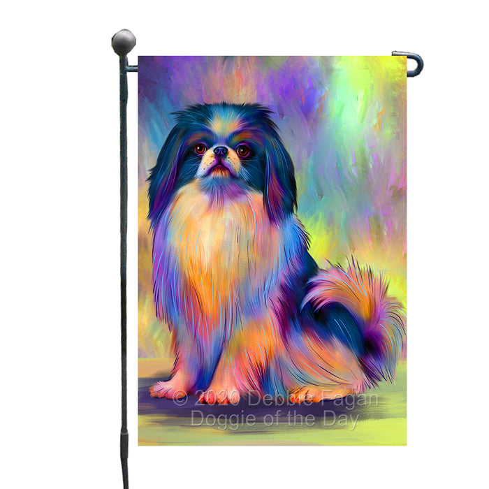 Paradise Wave Japanese Chin Dog Garden Flags Outdoor Decor for Homes and Gardens Double Sided Garden Yard Spring Decorative Vertical Home Flags Garden Porch Lawn Flag for Decorations