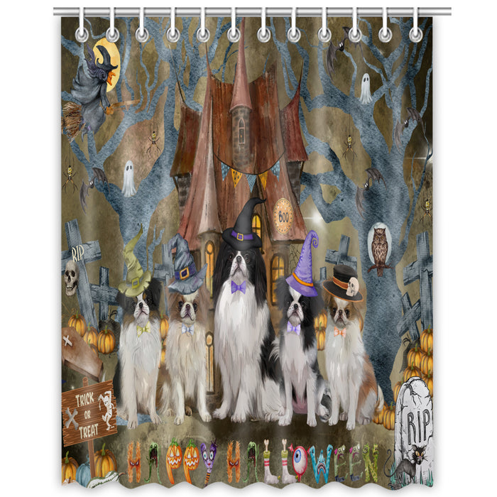 Japanese Chin Shower Curtain, Custom Bathtub Curtains with Hooks for Bathroom, Explore a Variety of Designs, Personalized, Gift for Pet and Dog Lovers