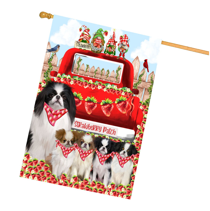 Japanese Chin Dogs House Flag: Explore a Variety of Custom Designs, Double-Sided, Personalized, Weather Resistant, Home Outside Yard Decor, Dog Gift for Pet Lovers
